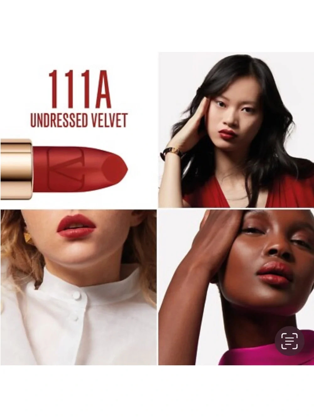 Valentino Rosso Valentino #111A Undressed Velvet Red Matte Lipstick